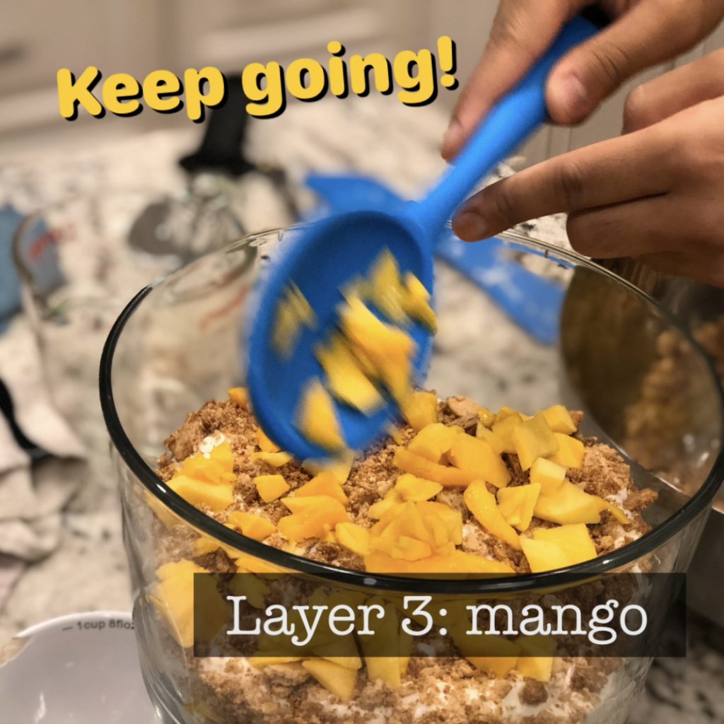 mango icebox cake layering